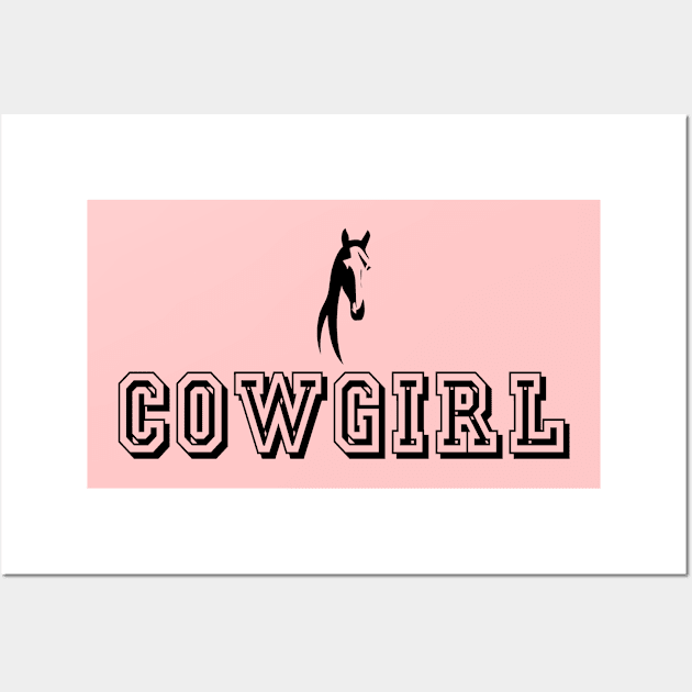 Cowgirl text with Horse face - Special Wall Art by 1Y_Design